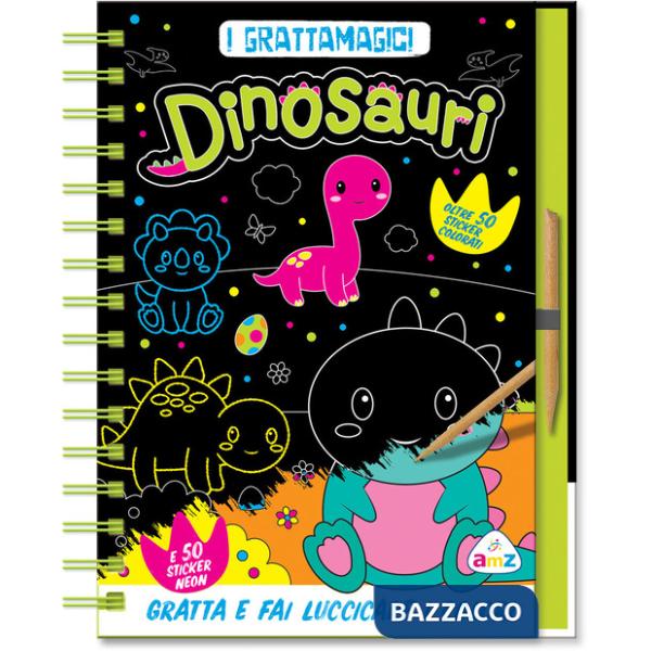 Dinosauri neon. I grattamagici. Ediz. a colori. Ediz. a spirale. Con stilo