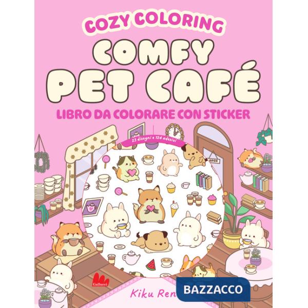 Comfy pet café. Cozy coloring