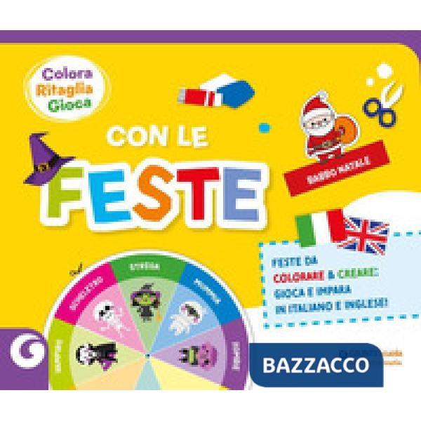 Colora gioca ritaglia con le feste. Italiano e inglese
