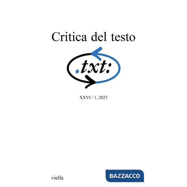 Critica del testo (2023). Vol. 26/1