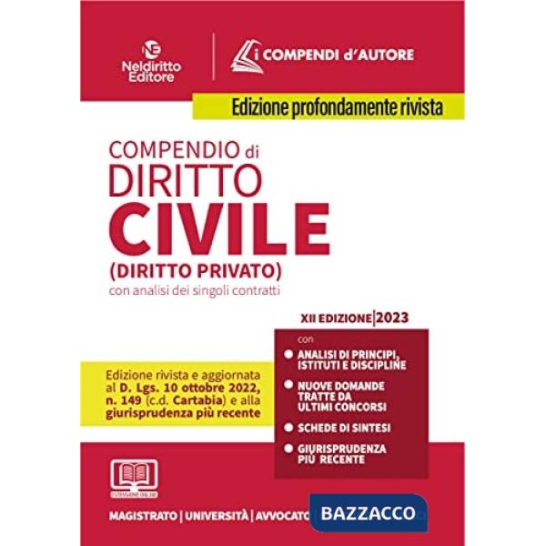Compendio di diritto civile (diritto privato) con analisi dei singoli contratti