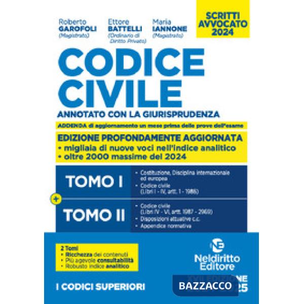 Codice civile. Annotato con la giurisprudenza. Esame avvocato 2024