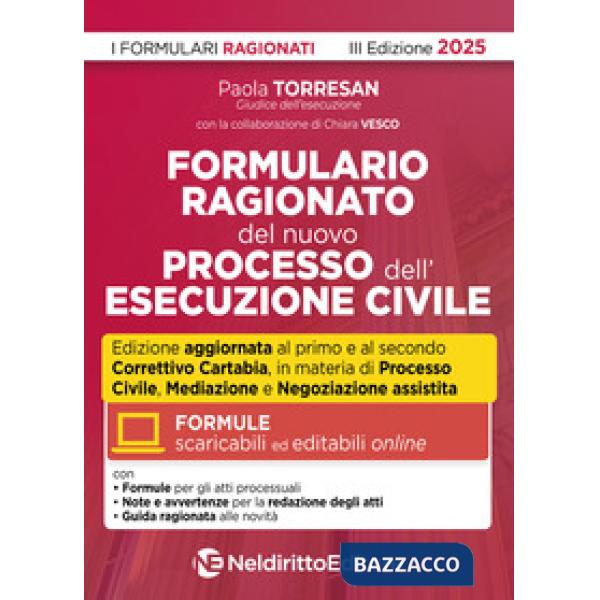 Formulario ragionato Processo esecuzione esecuzione civile