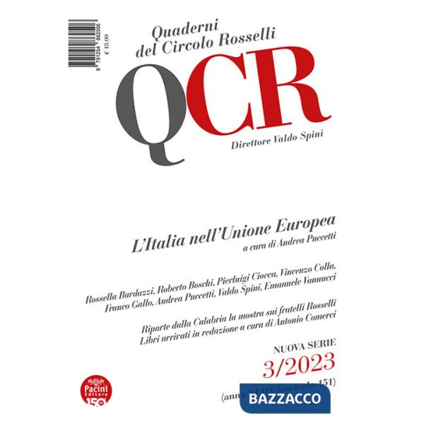 QCR. Quaderni del Circolo Rosselli (2023). Vol. 3: L' Italia nell'Unione europea