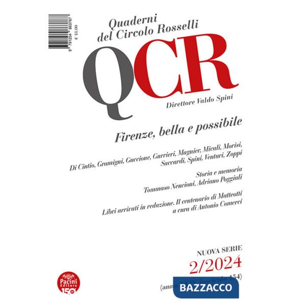 QCR. Quaderni del Circolo Rosselli (2024). Vol. 2: Firenze, bella e possibile