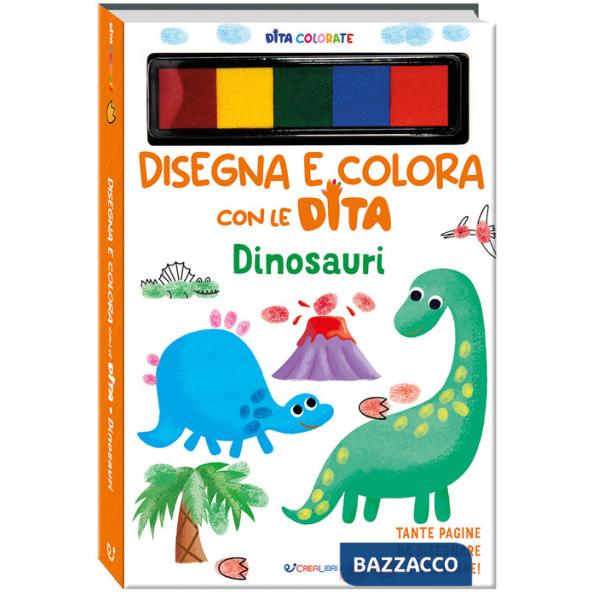 Dinosauri. Disegna e colora con le dita. Ediz. a colori. Ediz. a spirale. Con 5 5 inchiostri colorati per dita