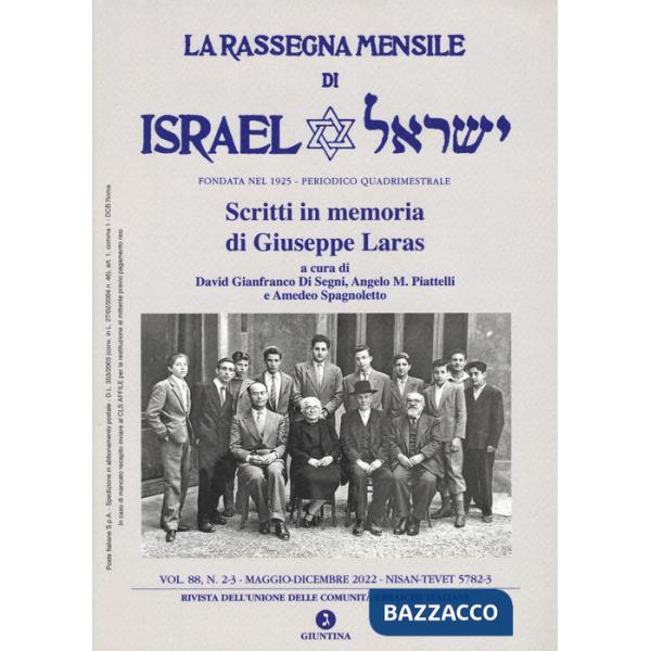 Rassegna mensile di Israel (La). Vol. 88/2-3: Scritti in memoria di Giuseppe Laras