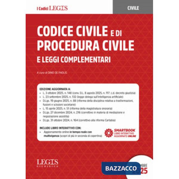 Codice civile e di procedura civile e leggi complementari (novembre 2025)
