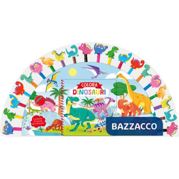 Colora dinosauri. Ediz. a spirale. Con 20 gomme. Con 20 matite colorate