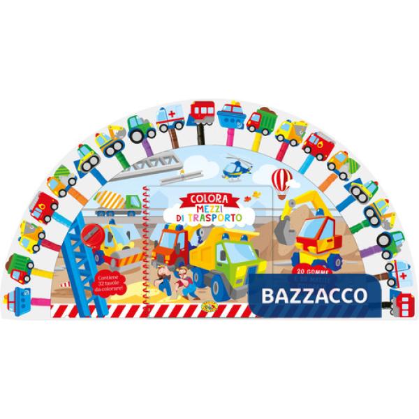 Colora i mezzi di trasporto. Ediz. a spirale. Con 20 gomme. Con 20 matite colorate