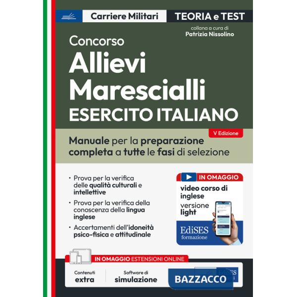 Concorso allievi marescialli Esercito Italiano. Con espansione online. Con software di simulazione