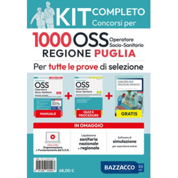 Kit completo 1000 OSS Regione Puglia. Operatore sanitario. Con video corso e software di simulazione