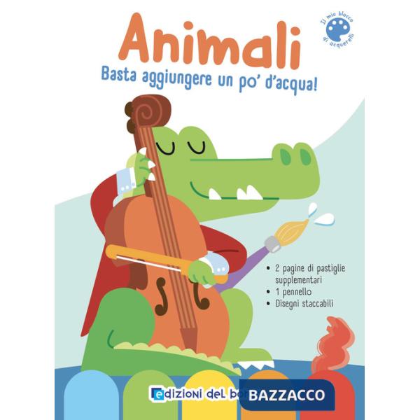 Animali. Il mio blocco di acquerelli. Ediz. a colori. Con acquerelli e pennello