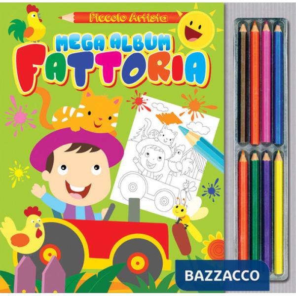 Mega album fattoria. Ediz. illustrata. Con matite
