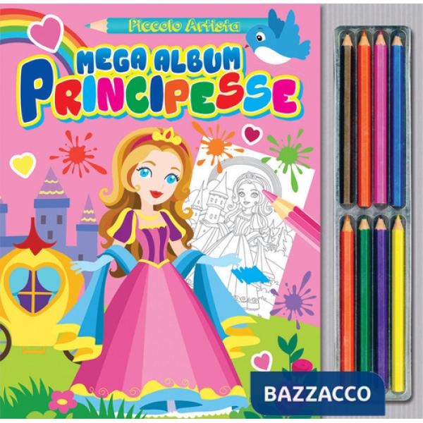 Mega album principesse. Ediz. illustrata. Con matite
