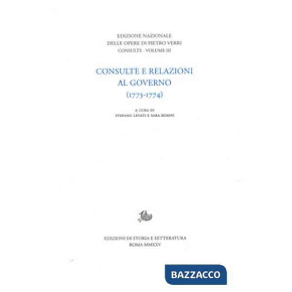 Consulte e relazioni al governo (1773-1774)
