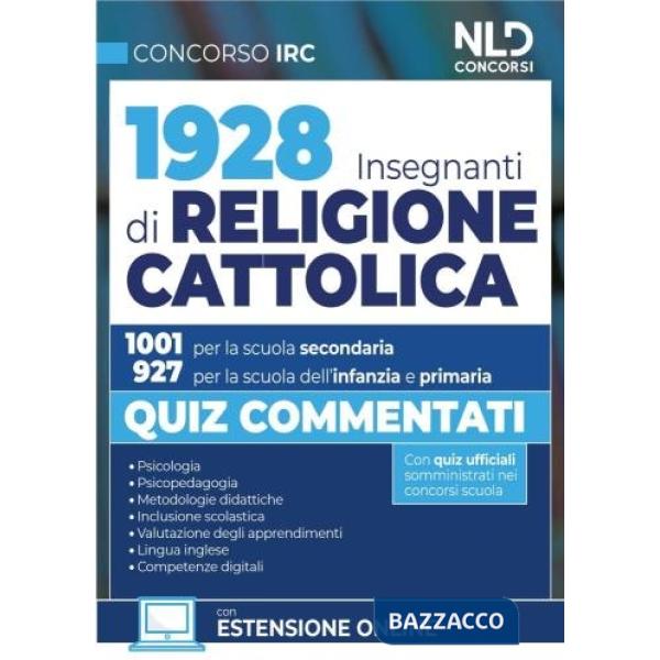 1928 INSEGNANTI DI RELIGIONE CATTOLICA QUIZ COMMENTATI