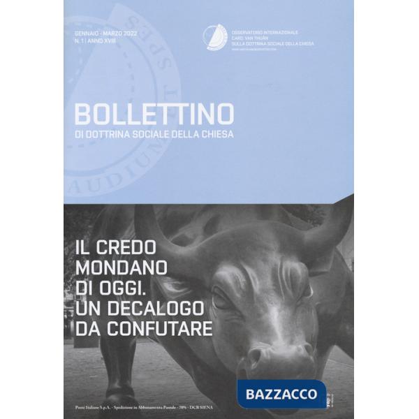 Bollettino di dottrina sociale della Chiesa (2022). Vol. 1