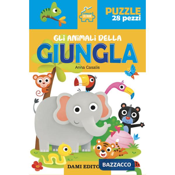 Animali della giungla. Storie da costruire. Ediz. a colori. Con puzzle da 28 pezzi (Gli)