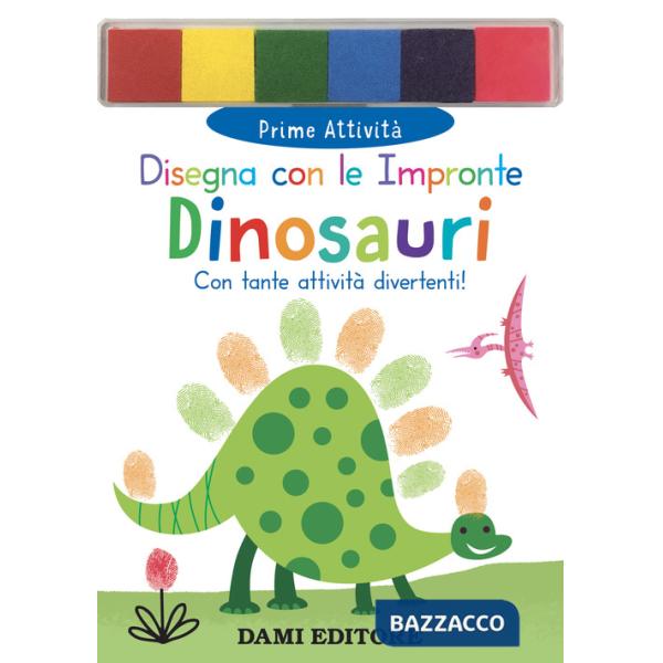 Dinosauri. Disegna con le impronte. Ediz. a colori. Con 6 tamponi di inchiostro