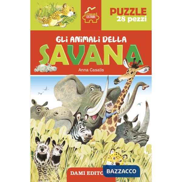 Animali della savana. Storie da costruire. Ediz. a colori. Con puzzle da 28 pezzi (Gli)