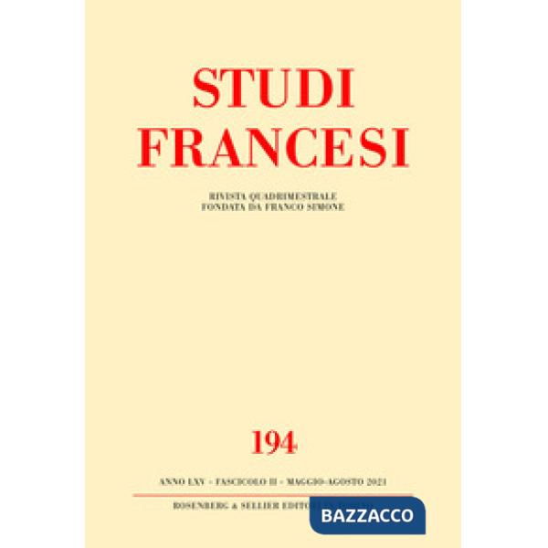 Studi francesi. Vol. 194: Baudelaire et son cénacle
