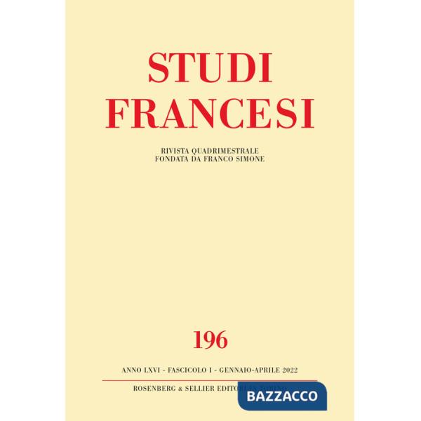 Studi francesi. Vol. 196