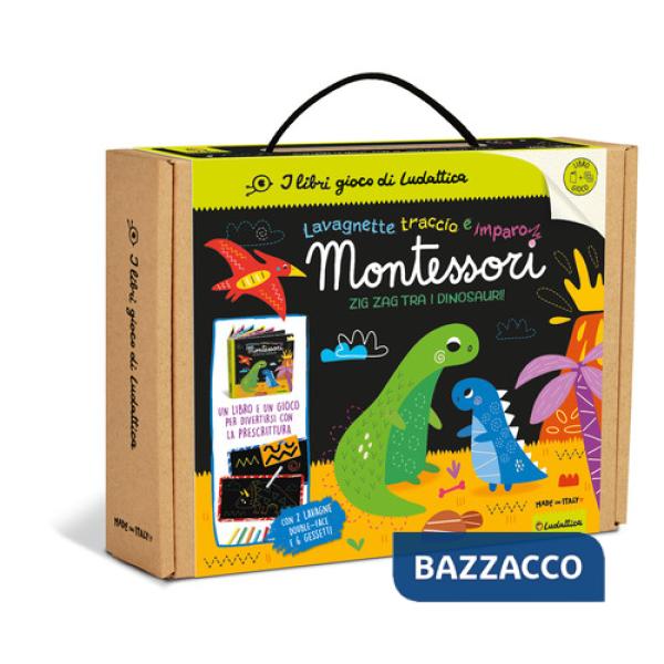 Zig-Zag tra i dinosauri! Ediz. a colori. Con 2 lavagnette double-face scrivi e cancella. Con 6 gessetti colorati. Con cancellino