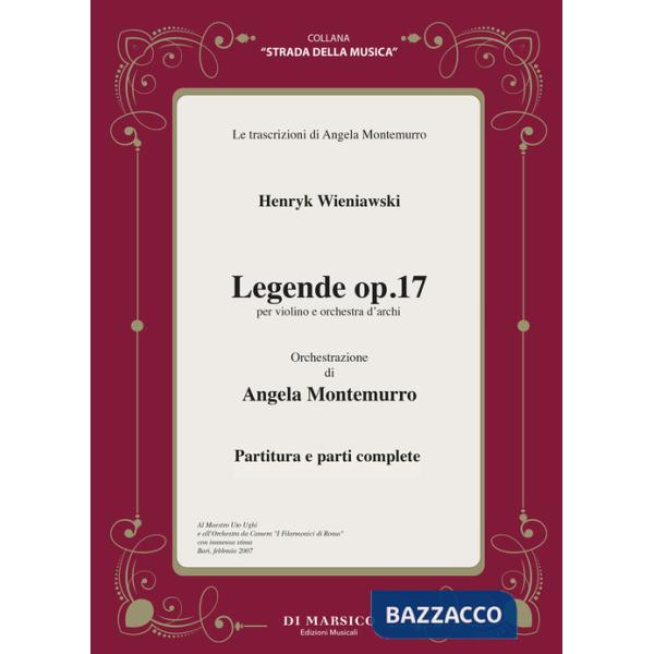 Legende Op.17. Per violino e orchestra d'archi. Orchestrazione. Partitura e parti