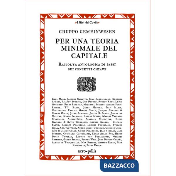 Per una teoria minimale del capitale. Raccolta antologica di passi sui concetti chiave