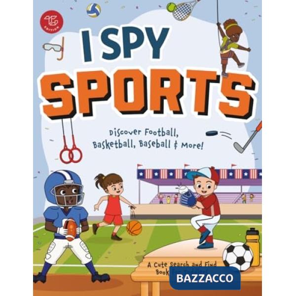 I Spy sports. Discover football, basketball, baseball & more! A cute search and find book for toddlers