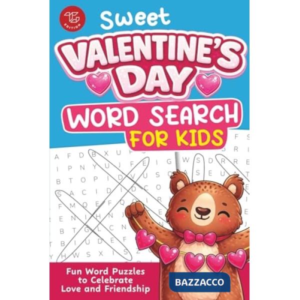 Sweet Valentine's day word search for kids. Fun word puzzles to celebrate love and friendship